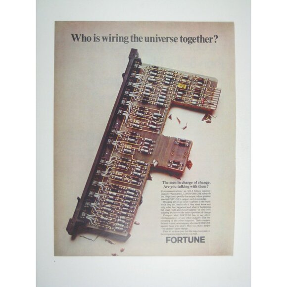 Fortune Magazine Advertisement Letter F Motherboard c=Circuit 1967 Print Ad - Picture 1 of 2